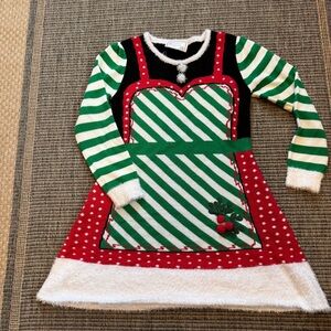 Festive Striped Holiday Dress